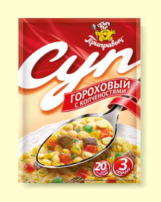 Суп Гороховый с копченостями 60г*22шт (шоу-бокс) Приправыч