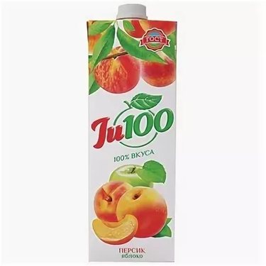 Нектар Персиково-яблочный Ju100 тетра пак Гост 1л (12)