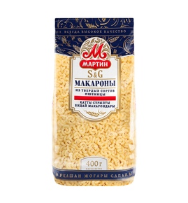 Рожок Скобочки макаронные изделия Мартин гр.А, в/с 0,4кг*20