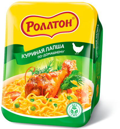 Ролтон Лапша б/п Куриная по-домашнему яичная ЛОТОК 90г*24