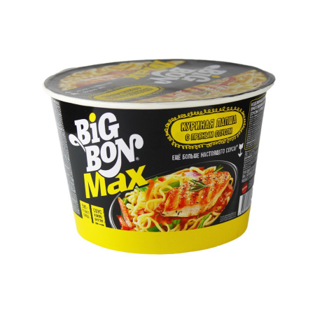BIGBON Лапша б/п с говядиной гриль + соус СТАКАН 95г*24